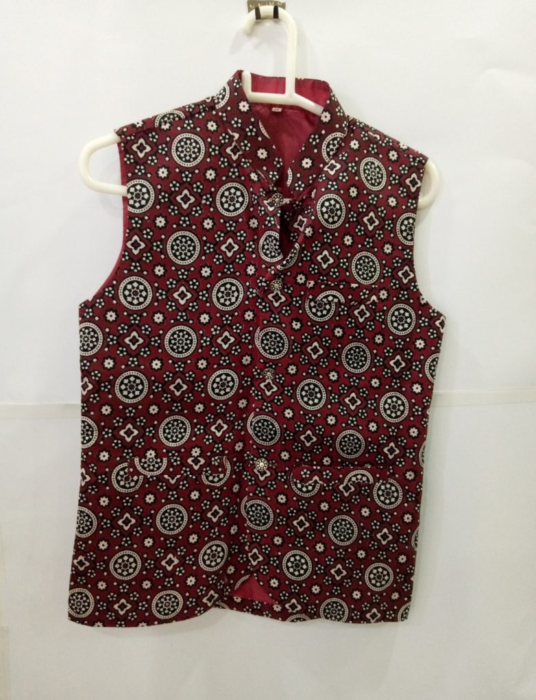 Ajrak Design Waistcoat(Koti) for Men and Women.